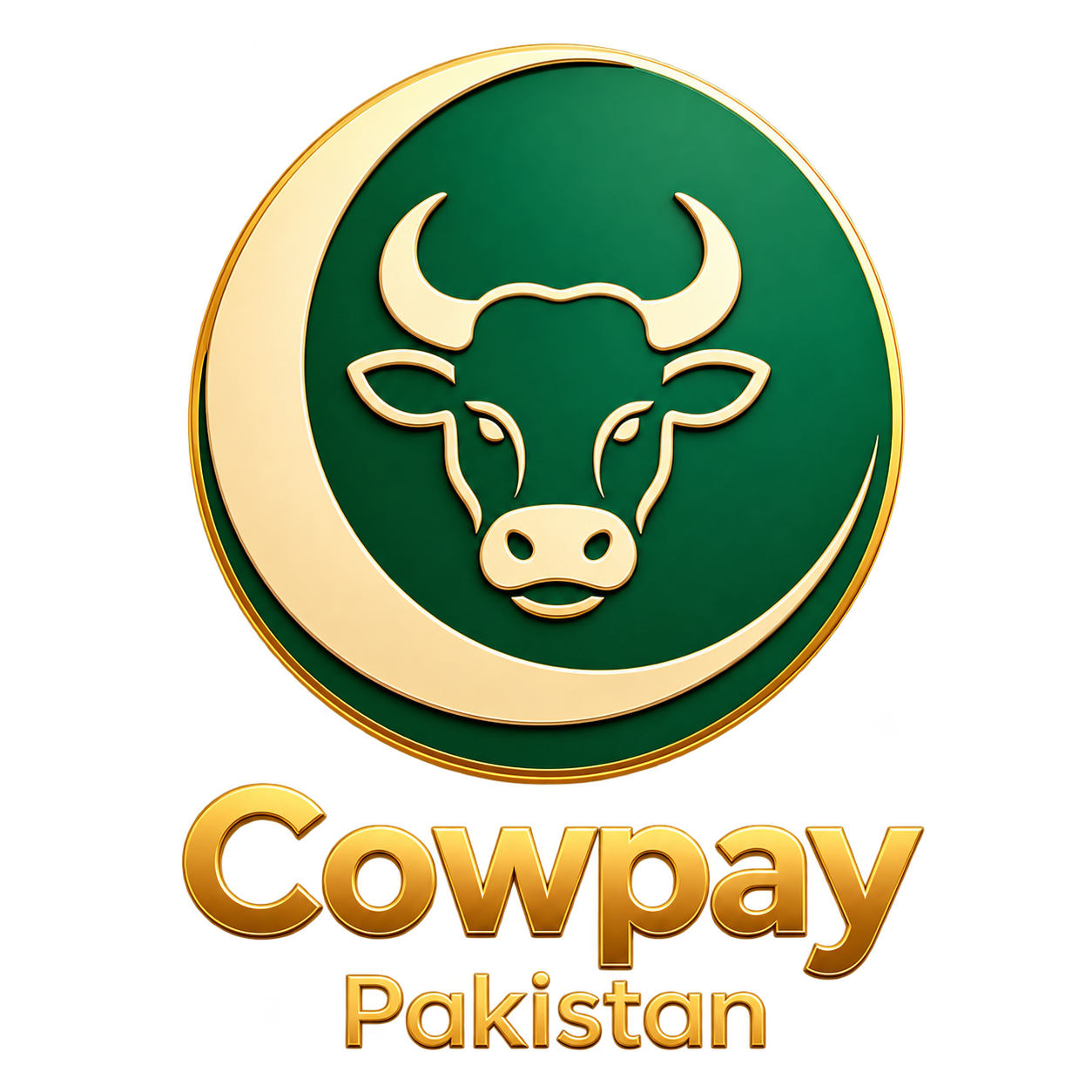 Official Cowpay Pakistan emerald and gold bull and crescent logo